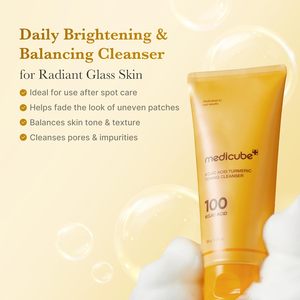 Crème Nettoyante Éclaircissante au Curcuma et à l'Acide Kojique avec Brosse Nettoyante pour les Pores, Idéale Peaux Sensibles - Product Image 1
