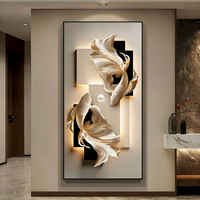 Décoration murale de grande taille en porcelaine HD effet cristal brillant, motif carpe 3D Koi Fashion pour hôtels, bureaux, maisons et décoration de chambres