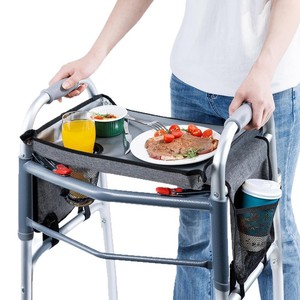 Plateau de marche pliable DuraPower 40x33cm avec porte-gobelet pour personnes âgées, utilisation en extérieur - Product Image 5