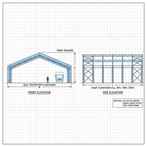 Carpa de Almacenamiento de Doble Estructura Metálica, Resistente al Fuego, Portátil, Duradera, de 750g, de PVC, para Almacenamiento de Materiales Industriales - Product Image 4