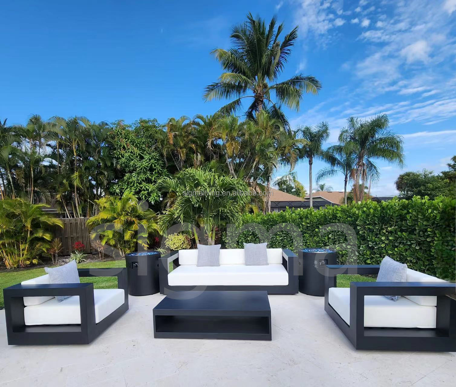 Factory New Design Patio Outdoor Furniture Sofa Set Metal Aluminum Outdoor Garden Sofa