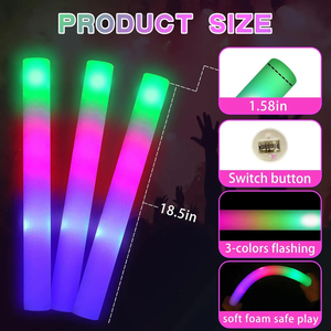 Chất Lượng Tốt 3 Chế Độ LED Bọt Gậy Phát Sáng Trong Bóng Tối Thanh Cho Đám Cưới Buổi Hòa Nhạc Rave Giáng Sinh Trang Trí Nguồn Cung Cấp Bên - Product Image 5