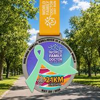 Médailles personnalisées d'usine pour la demi-marathon de 21 km, en alliage de zinc émaillé, en forme de ruban, pour la reconnaissance de la sensibilisation à la santé mentale
