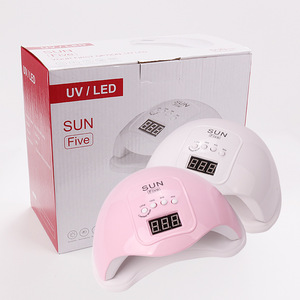 Lampada per Unghie UV LED Sun Five USB con Schermo Display 48W Asciuga Unghie Gel Professionale per Saloni e Casa Rosa Bianco Asciugatore per Unghie Economico - Product Image 1