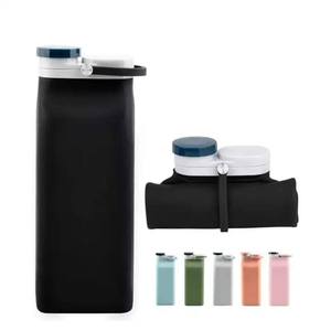 Wholesale 400/600ml Portable Silicone <b>Water</b> <b>Container</b> Custom Logo Silicone <b>Water</b> Bottles for Gym Camping - Product Image 4