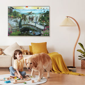 Puzzle personnalisé de 1000 pièces, puzzle en papier de haute qualité de 2 mm, jeu de puzzle pour la famille avec motif <span class=keywords><strong>anglais</strong></span> sur le dos - Product Image 5