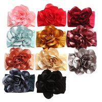 OFFRE SPÉCIALE!!! Bandeau en Nylon, accessoires pour cheveux, grande fleur, en mousseline de soie ou en satin, pour bébés, vente en gros