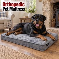 Matelas orthopédique pour chien avec options de hauteur totale de 8 cm et 11 cm et housse extérieure grise amovible