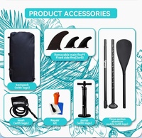 Planche à pagaie gonflable verticale Da Niu pour loisirs aquatiques, antidérapante, avec motif imprimé, pompe à eau incluse, pour le surf