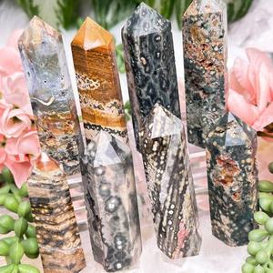 Tour de cristal de jaspe océanique naturel en gros, ornement décoratif en pierre précieuse, cadeau idéal pour les anniversaires et la Saint-Valentin - Product Image 1