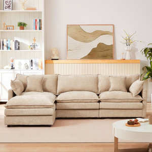 Juego de sofás modernos en forma de L para sala de estar, cómodos sofás de nube de 3 plazas para sala de estar y dormitorio - Product Image 2