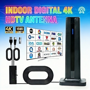Antenne <span class=keywords><strong>TV</strong></span> amplifiée, intérieure, verticale, longue portée, amplificateur de signal à gain élevé, pour toutes les Smart <span class=keywords><strong>TV</strong></span> 4K 1080P HDTV, chaînes numériques - Product Image 1