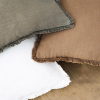 Haute qualité géométrique lin housse de coussin canapé chaise décor lombaire macramé gland coton lin taie d'oreiller