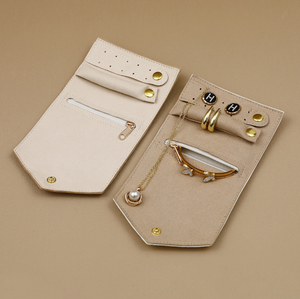 Fuyi New PU Portable Jewelry Bag for Rings Earrings Necklaces, and Bracelets; Multi-functional with Customizable Logo - Product Image 2