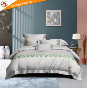 Parures de <span class=keywords><strong>lit</strong></span> en microfibre brossée, draps unis, housses de couette brodées, kits de couverture de couette - Product Image 2