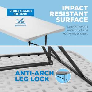 <span class=keywords><strong>Table</strong></span> pliante moderne en plastique blanc, 6 pieds x 30 pouces, imperméable, avec <span class=keywords><strong>coussin</strong></span>, pour salon - Product Image 4