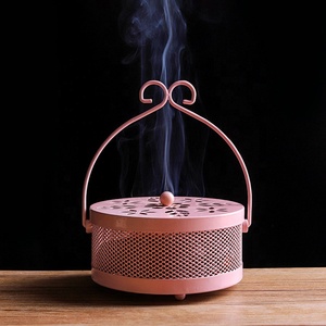 Retro Portable Metal Mosquito Coil Control Holder Outdoor Camping Incense Burner Sandalwood Mosquito Repellent Box