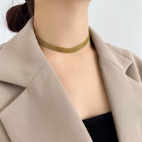 Collier minimaliste à large chaîne tressée de style européen et américain pour femmes