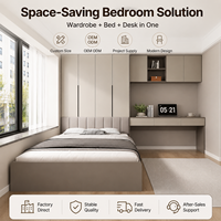 Lit de rangement gain de place avec armoire intégrée, tiroirs et étagères – Mobilier de chambre moderne – Fabricant OEM ODM