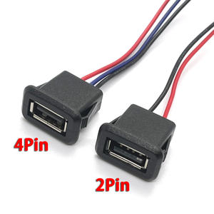 2 או 4 תיל usb 2.0 כוח נשי שקע 2pin 4pin מחבר יציאת טעינה עם מסופים חשמליים כבל USB - Product Image 3