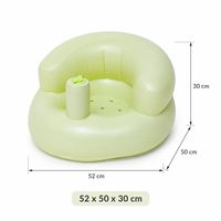 Siège de sol gonflable imperméable pour bébé avec pompe intégrée, chaise 2-en-1 pour l'alimentation et le bain, canapé vert pour nourrissons de 3 à 36 mois