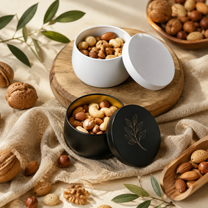 Boîte à thé ronde en métal mat de qualité supérieure, durable et de qualité alimentaire, conteneur étanche pour le stockage du thé en vrac et la cuisine domestique - Product Image 2
