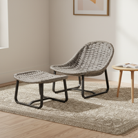 Fauteuil inclinable moderne en tissu nuage avec repose-pieds pour balcon et petits espaces