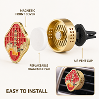 Diffuseur de parfum pour voiture personnalisé de luxe, en forme de logo, parfum rose freesia, en résine, avec clip métallique décoratif