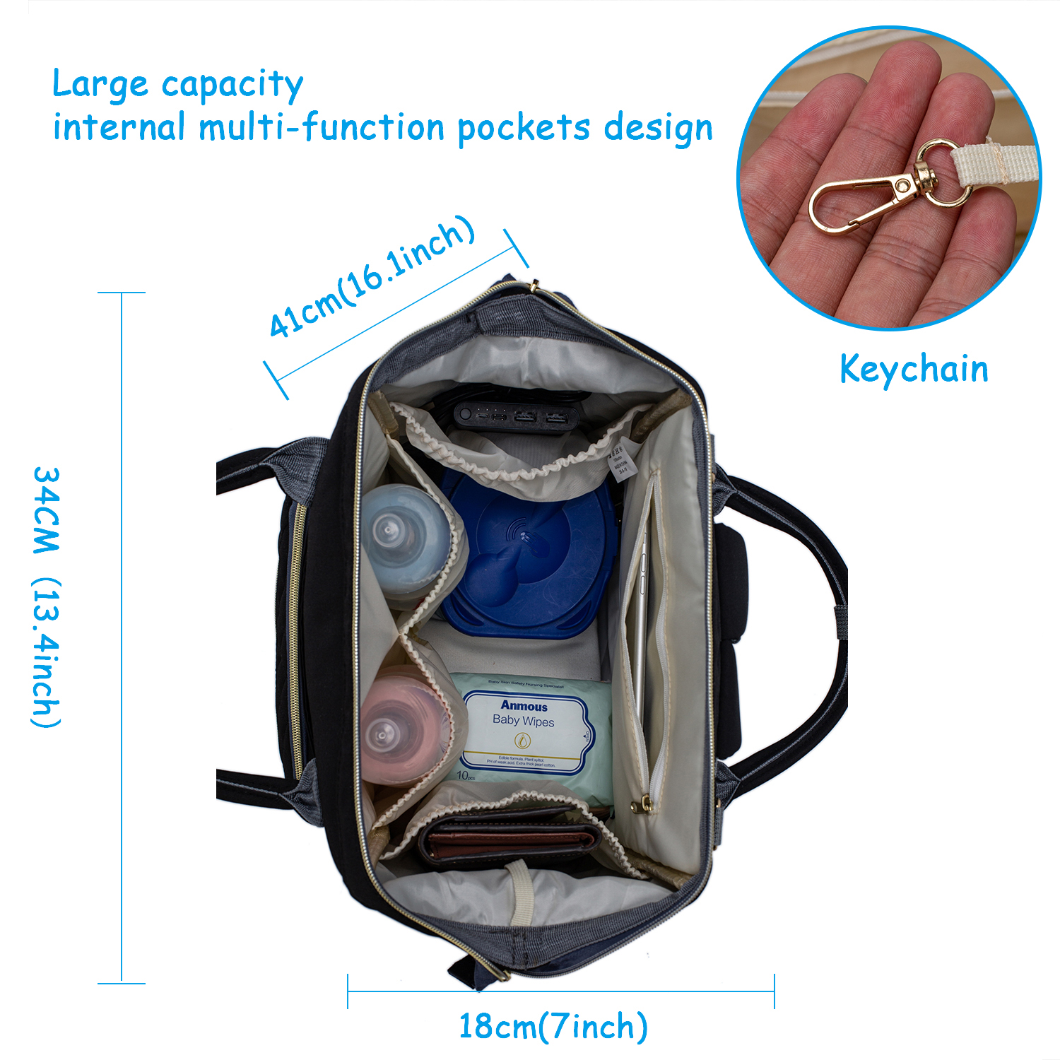 The new multifunctional mother and baby bag large capacity waterproof mommy backpack leisure mother and baby storage bag