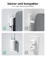 Chargeur mobile USB PD portable 20W avec prise européenne pour les voyages, compatible avec les écouteurs et les montres intelligentes
