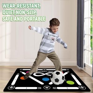 Tapis d'entraînement de football portable en caoutchouc, utilisation en intérieur, taille et couleur personnalisables, durable, antidérapant, facile à transporter, améliore la vitesse MD - Product Image 3