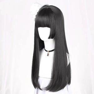 วิกผมตรงยาว 80 ซม. สีน้ำตาล ยี่ห้อในประเทศ เส้นผมทนความร้อนสูง แนวผมธรรมชาติ แบบเต็มศีรษะ - Product Image 4