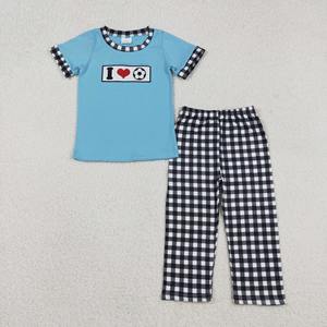 Vêtements assortis pour frères et bébés garçons, broderie « I LOVE Basketball », tenues d'été pour garçons - Product Image 2