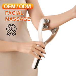 Appareil de relaxation sonique pour le visage et le cou avec chargement USB, design en arc doré, adapté à la peau, portable, équipement personnel de soin de la peau pour les voyages - Product Image 5