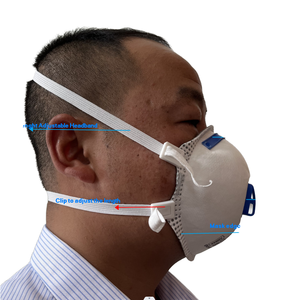 Masker <span class=keywords><strong>Respirator</strong></span> cetakan setengah wajah FFP3 NR, dapat disesuaikan, bentuk cangkir Anti Aerosols untuk debu dan polusi - Product Image 3