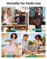 Sac de travail pour ordinateur portable 15,6 pouces, grand sac à main, sac à bandoulière pour femme, sac fourre-tout avec sac à lunch isotherme pour les voyages, le bureau, la salle de sport