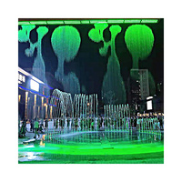 Fontaine numérique en métal sur mesure, alimentée à l'énergie solaire, rideau d'eau de luxe, cascades artificielles, LED programmables, résistantes aux intempéries