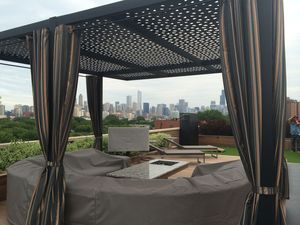 Moustiquaires pour pergola de camping, vidéo manuelle à vendre, pergola extérieure en aluminium à lames en fer forgé - Product Image 3