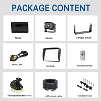 Sistem Kamera Mundur 24V DC 7 Inch AHD Monitor 1080P Layar Terpisah, Kamera Pandang Samping, Kamera Mundur, Tahan Air untuk Truk