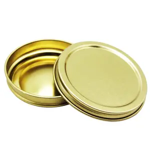 Boîte ronde vide hermétique, couleur or, de haute qualité, Caviar en étain de 50G