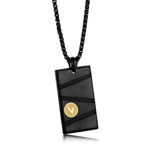 Collier pendentif personnalisé en acier inoxydable brossé pour hommes, avec texte et logo, vente en gros - Product Image 6