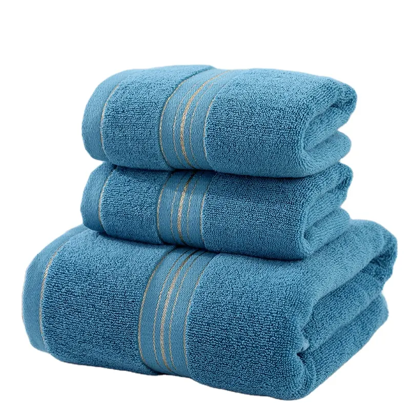 Set di asciugamani da bagno personalizzati Set di asciugamani da 3 pezzi Set di asciugamani Spa in cotone egiziano 100%