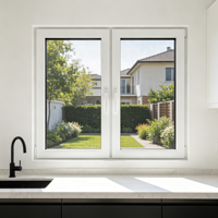 Système de fenêtres à double battant en aluminium moderne, insonorisées, avec verre isolant, ouverture vers l'intérieur, pour maison (vente en gros)