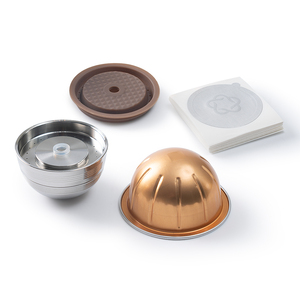 สำหรับ Nespresso-S <span class=keywords><strong>vertuo</strong></span> <span class=keywords><strong>Next</strong></span> สแตนเลสแคปซูลที่นำกลับมาใช้ใหม่ได้ตัวกรองกาแฟแบบเติมได้ปรับแต่งตามความต้องการของคุณ - Product Image 2