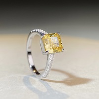 Vente en gros 5A CZ Bagues de fiançailles en zircon cubique coloré en argent sterling 925 coupe princesse bijoux fins pour les mariages spéciaux