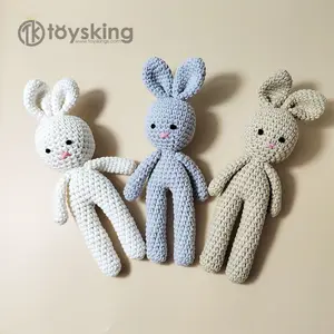 TK el yapımı Kawaii DIY manuel yumuşak bebek oyuncakları tığ peluş oyuncak hayvan örgü Bunny tığ oyuncaklar CE EN71 belgelendirme