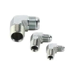 1JN9-10-12 JIC Stainless steel Hydraulic Pipe Tube Fittings NPT Male Hose Connector 90 Degree Elbow Hydraulic Hose Adapter