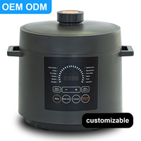 Mini-cuiseur à pression électrique 5L avec cuve intérieure en acier inoxydable, intelligent, numérique, multifonction, portable pour usage domestique