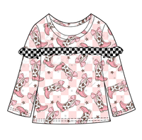 Pull à volants pour bébé fille, haut de qualité supérieure, chemise confortable pour petites filles et enfants, faible MOQ