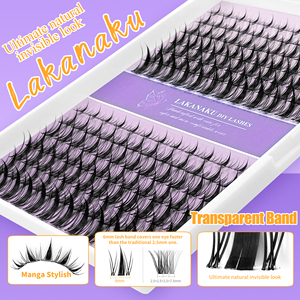 Lakanaku Diy Eyelashes Manga Style Lashes Invisible Bond Lash Fairy Cluster Lash Comic Makeup Sets and Kits Wispy Cluster Fans - Product Image 3